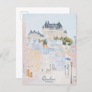 Quebec Canada Gouache Paint Illustration Travel Postcard
