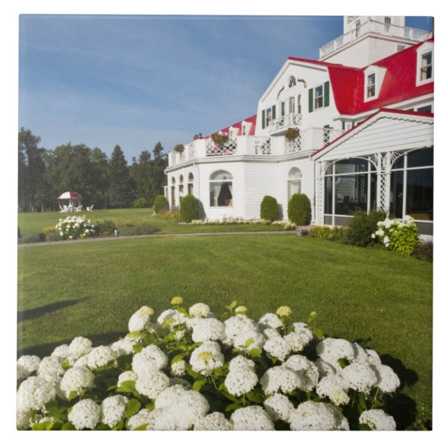 Quebec, Canada. Historic Hotel Tadoussac, 3 Ceramic Tile (Front)