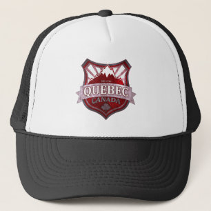 Quebec Canada red grunge shield hat
