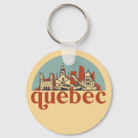 Quebec Canada Retro City Skyline Cityscape Art