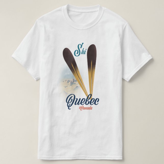 Quebec Canada ski poster T-Shirt (Design Front)