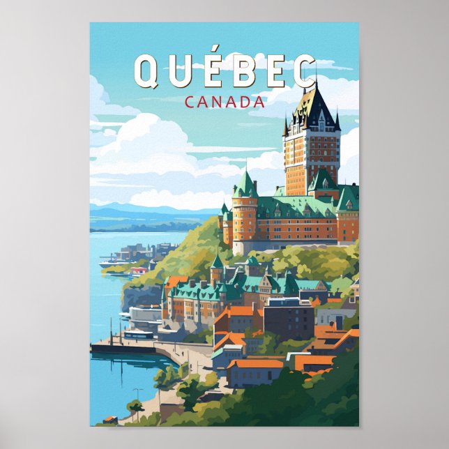 Quebec Canada Travel Art Vintage Poster (Front)