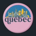 Quebec Canada Vintage City Skyline Cityscape Art Magnet<br><div class="desc">Vintage and retro city design with beautiful skyline, tourist attraction and cityscape art. Cool skyscraper and building silhouette illustration merchandise for tourist and traveller. Perfect as souvenir to bring back home when travelling all around the world. Save the memory of your travel and vacation with family and friends. Background colour...</div>