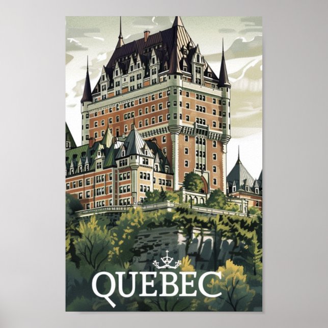 Quebec Canada Vintage Famous Travel Place Poster (Front)