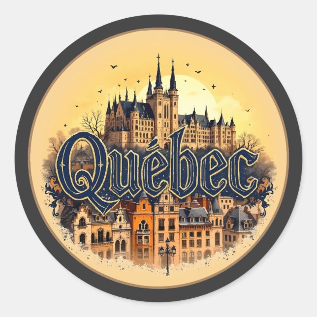 Quebec City Canada Classic Round Sticker (Front)