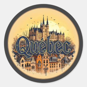 Quebec City Canada Classic Round Sticker