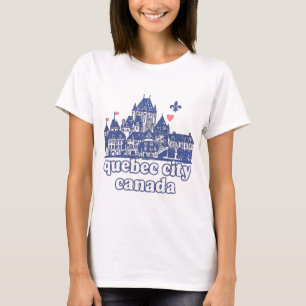 Quebec City Canada Cute Minimalist Skyline T-Shirt