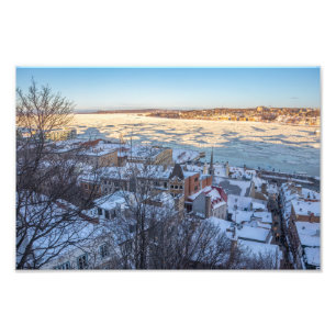 Quebec City, Canada in the Wintertime with Snow Photo Print
