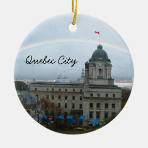 Quebec City Canda Waterfront Ceramic Tree Decoration
