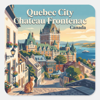 Quebec City Chateau Frontenac Canada Square Sticker