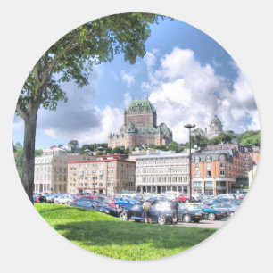 Quebec city classic round sticker