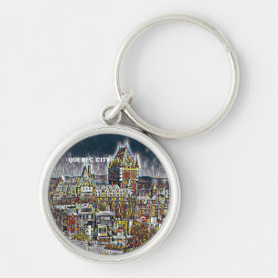 QUEBEC CITY COMIC POP ART TRAVEL Keychain