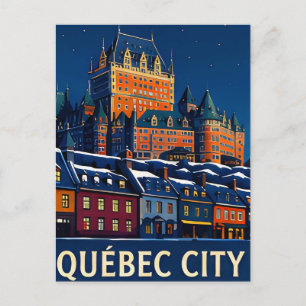 🏰 QUÉBEC CITY — Fairytale Streets After Dark Postcard