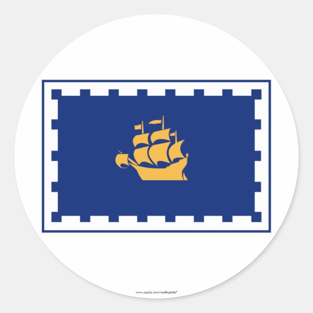 Quebec City Flag Classic Round Sticker (Front)