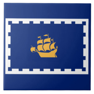 Quebec City Flag (Québec, Canada) Ceramic Tile