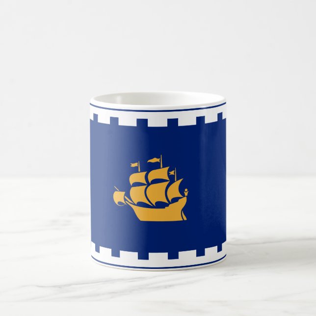 Quebec City Flag (Québec, Canada) Coffee Mug (Center)