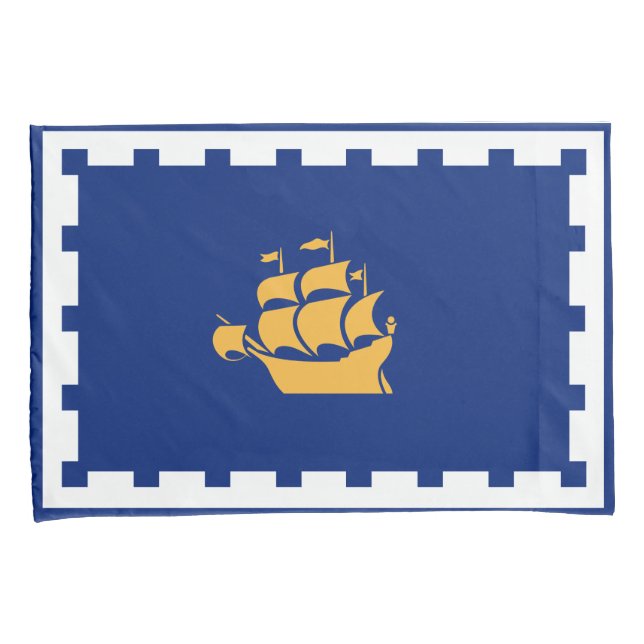 Quebec City Flag (Québec, Canada) Pillowcase (Front-Right)