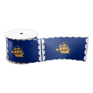 Quebec City Flag (Québec, Canada) Satin Ribbon