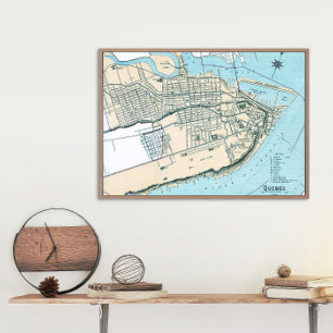 Quebec City Map 1906 Poster