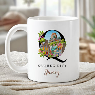 Quebec City Monogram Letter Q Personalised Gift Coffee Mug