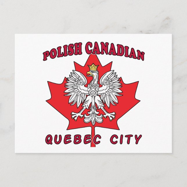 Quebec City Polish Canadian Leaf Postcard (Front)