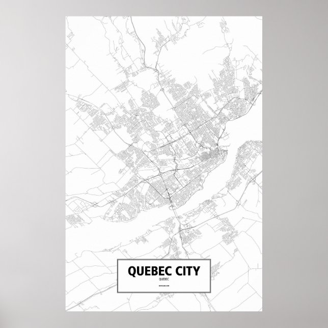 Quebec City, Quebec (black on white) Poster (Front)