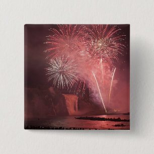 Quebec City, Quebec, Canada. Fireworks at Parc 2 15 Cm Square Badge