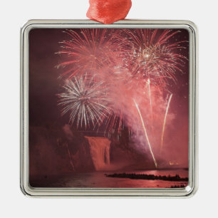 Quebec City, Quebec, Canada. Fireworks at Parc 2 Metal Ornament