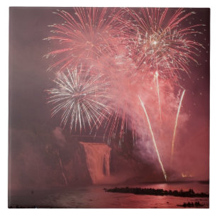 Quebec City, Quebec, Canada. Fireworks at Parc 2 Tile