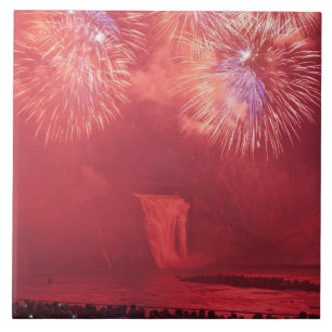Quebec City, Quebec, Canada. Fireworks at Parc Ceramic Tile