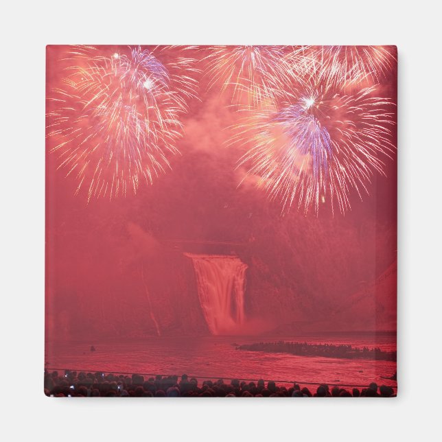 Quebec City, Quebec, Canada. Fireworks at Parc Magnet (Front)