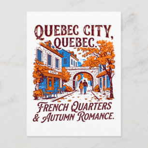 Quebec City Quebec French Quarters Autumn Romance Postcard