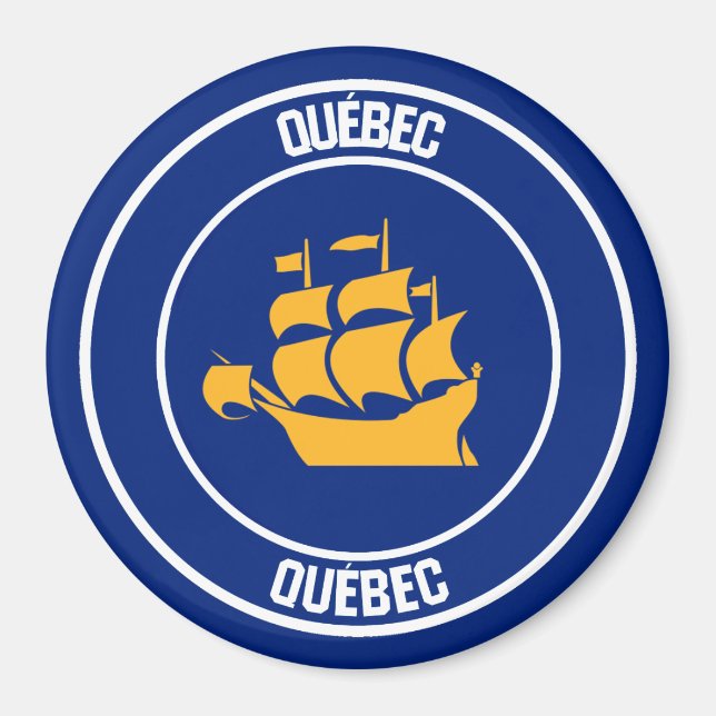 Quebec City  Round Emblem Magnet (Front)