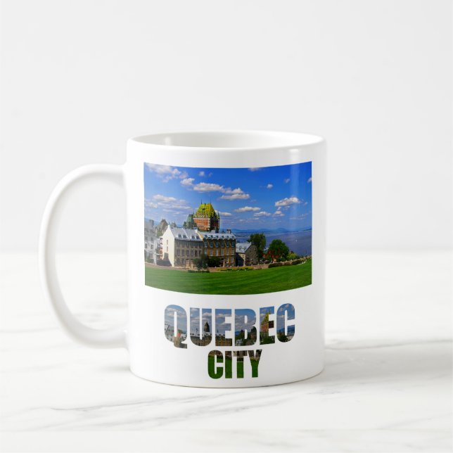 Quebec City Travel Souvenir Personalised Photo Coffee Mug (Left)