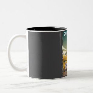 Quebec City Vintage Minimal Retro Travel Poster Two-Tone Coffee Mug