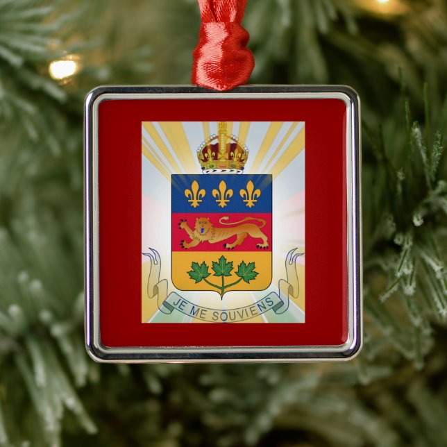 Quebec Coat of Arms Metal Ornament (Tree)