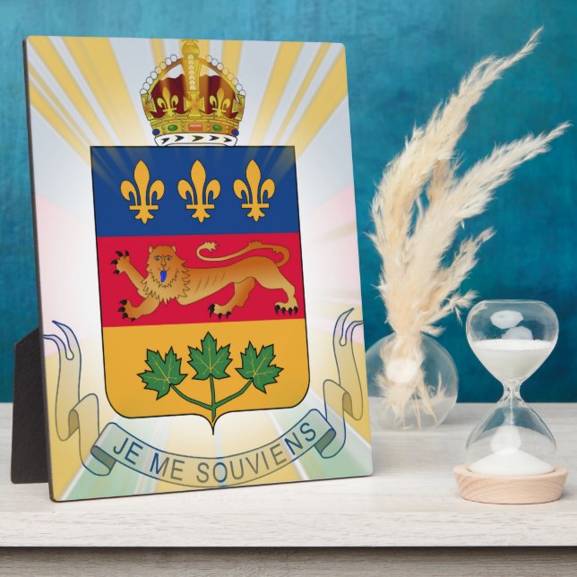 Quebec Coat of Arms Tabletop Plaque (Side)