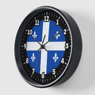 Quebec Flag Graphic Dial Clock