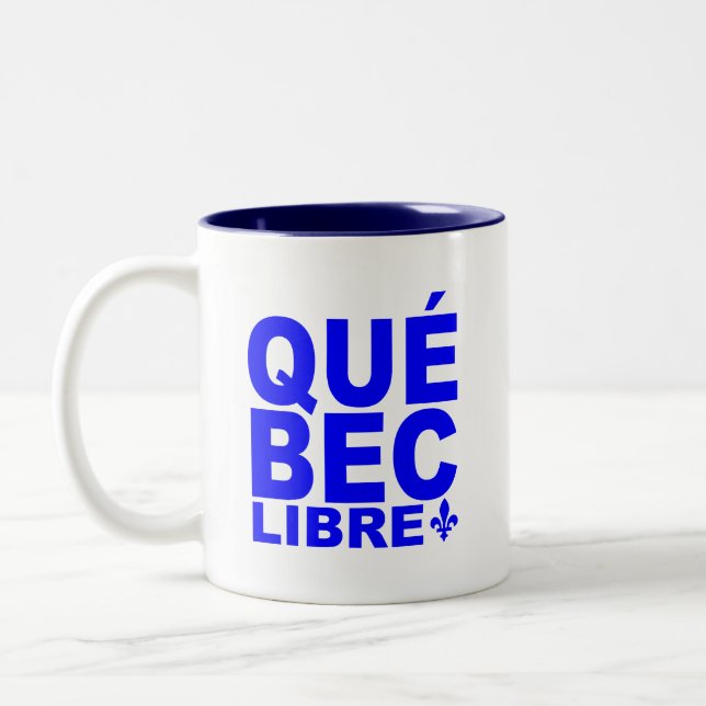 Quebec Free! Two-Tone Coffee Mug (Left)