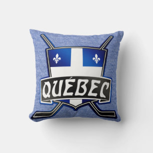 Quebec Hockey Flag Logo Cushion