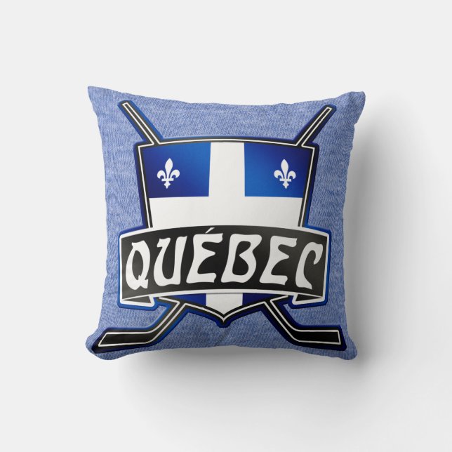 Quebec Hockey Flag Logo Cushion (Front)