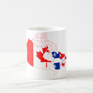Quebec in Canada flag, map Coffee Mug