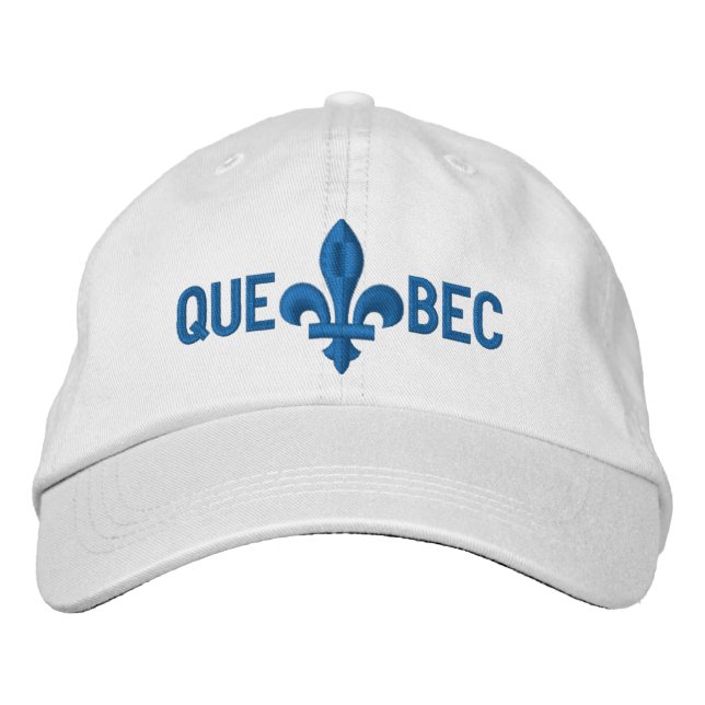 Quebec Libre Fleur de Lis Symbol of French Culture Embroidered Hat (Front)