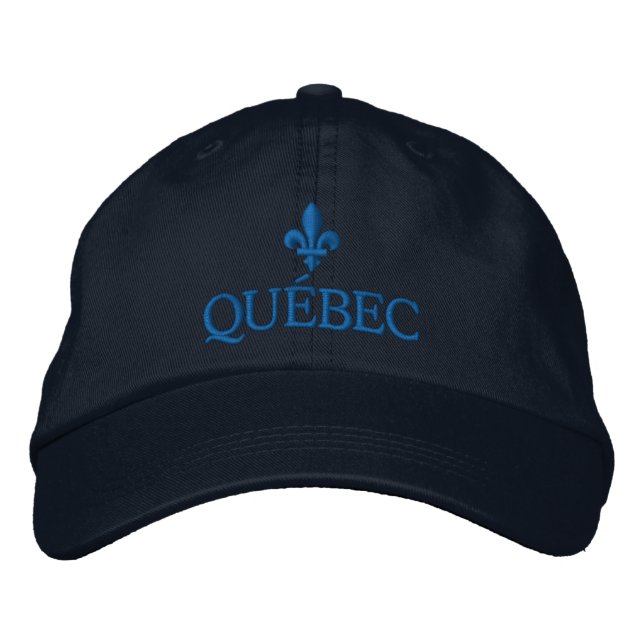 Quebec Libre Fleur de Lis Symbol of French Culture Embroidered Hat (Front)
