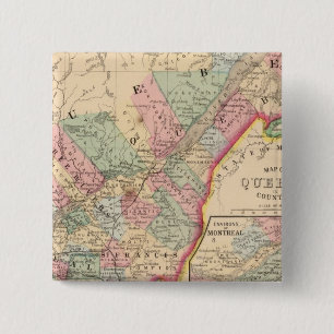 Quebec Map by Mitchell 15 Cm Square Badge