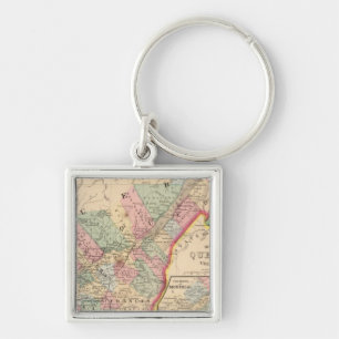 Quebec Map by Mitchell Key Ring