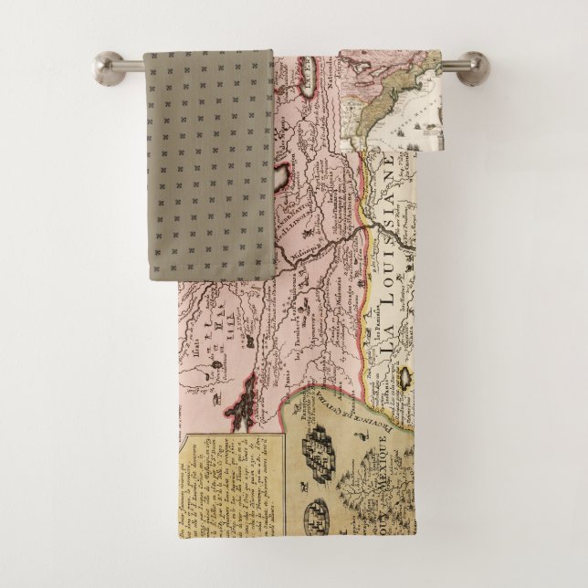 Quebec/Nouvelle-France mediaeval french map Bath Towel Set (Insitu)