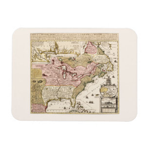 Quebec/Nouvelle-France mediaeval french map Magnet