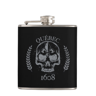 Québec patriote 1608 grunge métal Référendum OUI Hip Flask