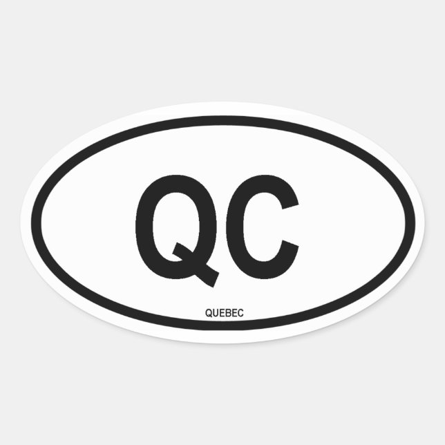 Quebec "QC" Oval Sticker (Front)